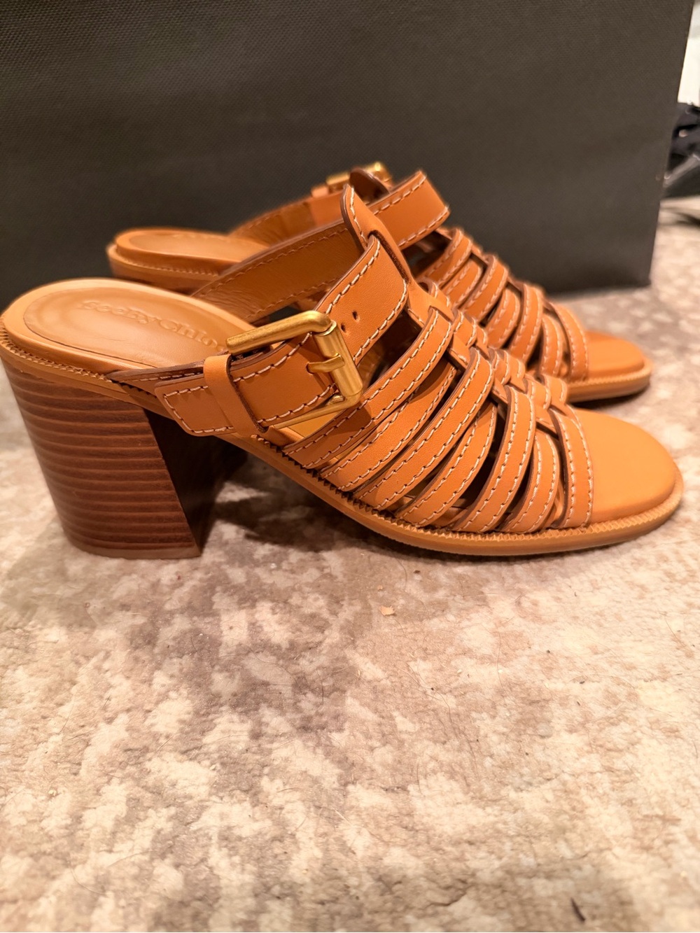 Chloe leather mule sandals- Brand New